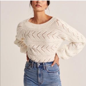 Abercrombie & Fitch Satin Bow-Back Sweater, Size S